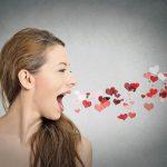 woman with heart symbols